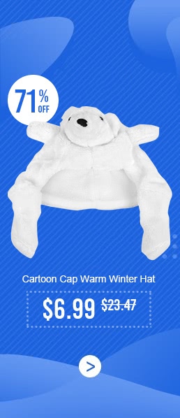 Cartoon Cap Warm Winter Hat White