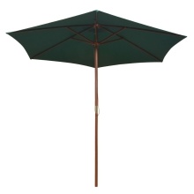 Зонтик 270 × 270 см деревянный столб зеленый