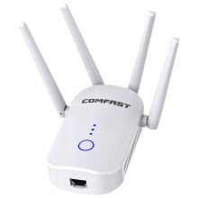COMFAST CF-WR758AC 1200 Мбит/с, 2,4 ГГц + 5,8 ГГц, двухдиапазонный ретранслятор WiFi, удлинитель сигнала WiFi с 4 антеннами с высоким коэффициентом усиления, штепсельная вилка европейского стандарта