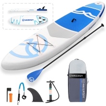 WKERSIY 3,2 м надувная доска для серфинга с веслом, нескользящая доска для серфинга SUP с сумкой для переноски с воздушным насосом для всех уровней квалификации