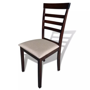 Обеденные стулья 4 шт. Ткань Браун и сливки
