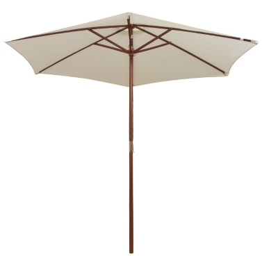 Зонтик 270 × 270 см деревянный палочка кремовый белый