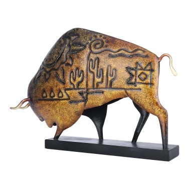 Tooarts скульптура животных железный американский бизон скульптура художественный орнамент индейская культура Буффало украшение для дома винтажные ремесла подарок