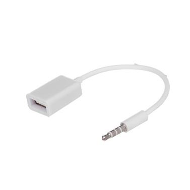 3,5 мм мужской автомобильный AUX аудио разъем для USB 2.0 Женский адаптер конвертер шнур OTG-кабель (белый)