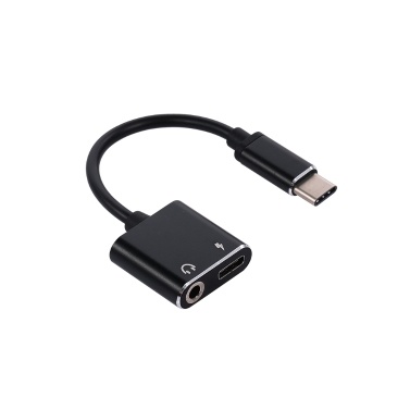 Тип C - 3,5 мм Разъем для зарядки наушников Кабель USB C Audio Aux Кабель Аудио Адаптер Конвертер зарядки наушников для Huawei Xiaomi Samsung (черный)