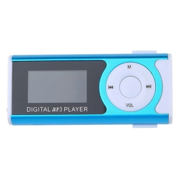 Портативный мини-MP3 музыкальный плеер Металлический MP3-плеер с ЖК-экраном Светодиодная подсветка Поддержка карты памяти TF MP3 / WMA Аудиоформат Черный