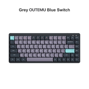 Беспроводная механическая клавиатура iBlancod, 84 клавиши, 2.4G+BT5.0+Type-C, 3 соединения, 75% низкопрофильных клавиатур, 15 световых эффектов, 5 уровней яркости для планшета, ноутбука, смартфона, синие переключатели OUTEMU
