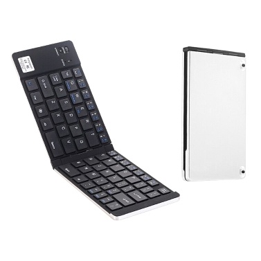 GK228 BT Беспроводная клавиатура 66 клавиш Складная мини-портативная офисная клавиатура с подставкой для телефона / планшета / ноутбука Серебристый