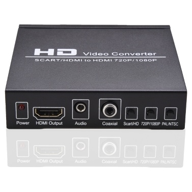 Преобразователь видео SCART / HD в HD Поддержка переключателя 720P / 1080P Переключатель PAL / NTSC Вход SCART HD HD 3,5 мм Коаксиальный аудиовыход EU Plug