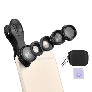 APEXEL APL-DG5H 5 в 1 комплект объективов для мобильных телефонов