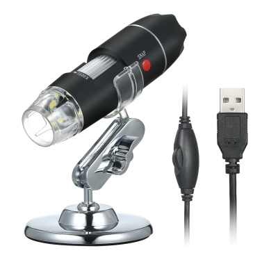 Цифровой USB-микроскоп с увеличением 1600X Камера 8 светодиодов с подставкой Портативная портативная лупа для осмотра