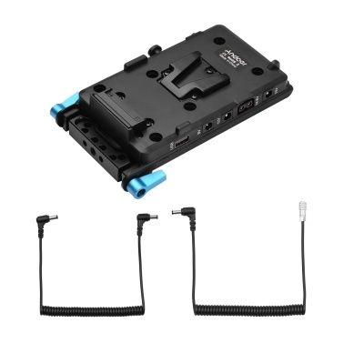 Andoer V Mount V-lock Battery Plate Adapter with 15mm Dual Hole Rod Clamp  NP-FZ100 Dummy Battery Replacement for Sony A7Ⅲ A7RⅢ A9 A7R Ⅳ A6600 Camera Video Light Monitor Audio Recorder Microphone