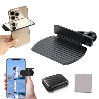 Портативный комплект зажимов для зеркала для камеры смартфона с сумкой для переноски, ткань для чистки, регулируемый зажим для отражения мобильного телефона