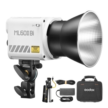 GODOX ML60II Bi Kit 70 Вт Комплект видеолампы Двухцветный светильник для фотосъемки с аккумуляторной ручкой Стандартный кронштейн отражателя и адаптер 1/4