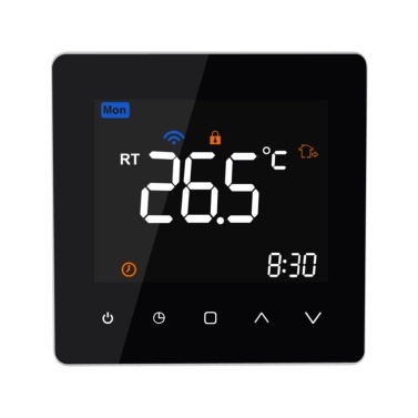 Wi-Fi Smart Thermostat 5A Цифровой регулятор температуры для водяного теплого пола APP Пульт дистанционного управления Голосовое управление Еженедельные программируемые термостаты с сенсорным ЖК-экраном для домашнего офиса 86x86 мм