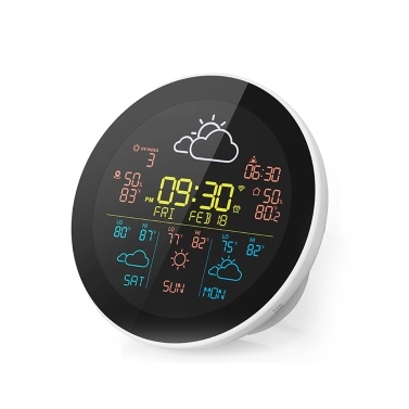 Tuya WiFi Интеллектуальные часы с погодой 3-дневный прогноз погоды Метеостанция Беспроводной термометр Гигрометр (1 шт. вспомогательные датчики)