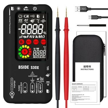 Цифровой мультиметр BSIDE, инфракрасный термометр, портативный мультиметр с цветным ЖК-дисплеем