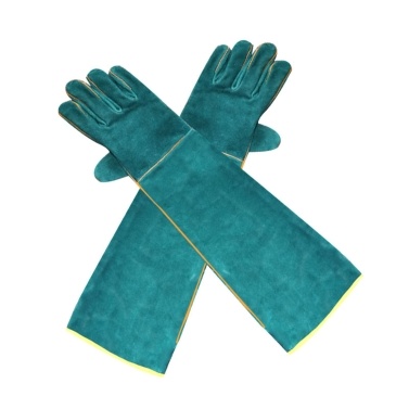 Защитные перчатки от укусов Сверхдлинные кожаные зеленые защитные перчатки для захвата домашних животных