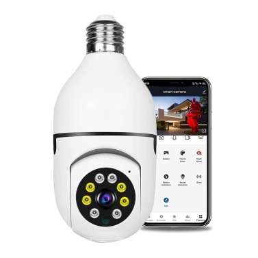 1080P Беспроводная камера-монитор с лампочкой WiFi Камера видеонаблюдения Упаковка из 1 шт.