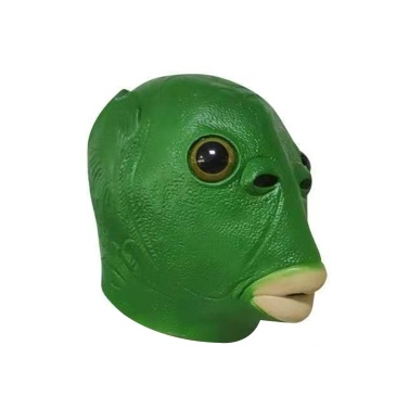Маска головы зеленой рыбы