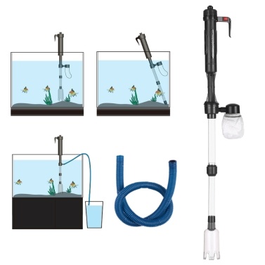 Электрический аквариум Fish Tank Water Changer Песочная шайба Вакуумный сифон, используемый для очистки гравия Инструмент для очистки аквариума