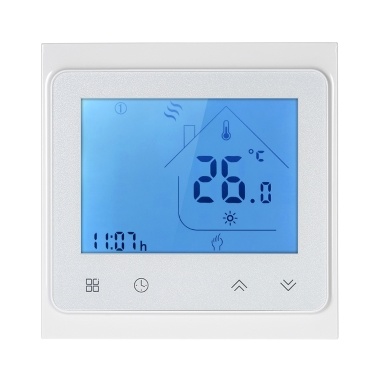 16A Программируемый электрический термостат для подогрева пола, контроллер температуры, сенсорный ЖК-экран с подсветкой, функция голосового управления