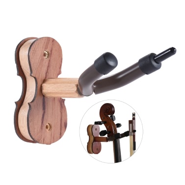 Лиственные Скрипка вешалка крюк с Bow держатель для домашнего и студии для настенного монтажа Используйте Rosewood Цвет