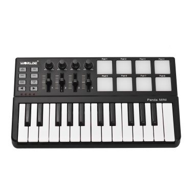 Контроллер MIDI-клавиатуры Worlde Panda с 25 клавишами и MIDI-контроллер Drum Pad