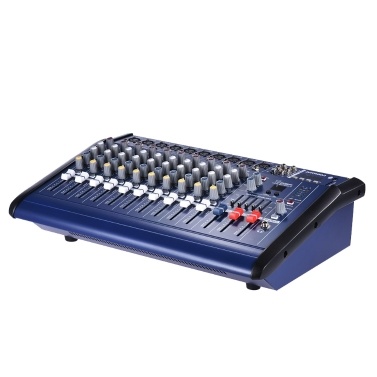 ammoon 10 Каналы микшер Усилитель Digital Audio Mixing Console Amp с 48В USB / SD слот для записи DJ Stage Караоке