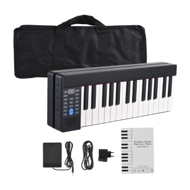 Складное электронное пианино с 61 клавишей — многофункциональное, портативное, перезаряжаемое, с возможностью подключения по Bluetooth