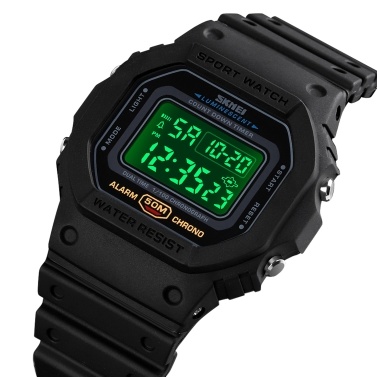 Мужские цифровые спортивные часы SKMEI Классические водонепроницаемые спортивные часы с будильником Секундомер Обратный отсчет со светодиодной подсветкой Электронные наручные часы