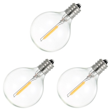 AC110-120V 1W G40 Запасные лампочки 3Pack E12 Стеклянные глобусы с винтовым основанием для струнного света Внутренний наружный декор для патио Теплый белый