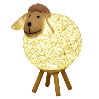 Dimming LEDs Night Light for Kids Cute Sheep Remote Controller Yarn-ball Design Hand-woven Lampshade Moon Lamp with Timer Function Nursery Lamp USB Baby Nightlight for Bedroom Home Indoor Decoration