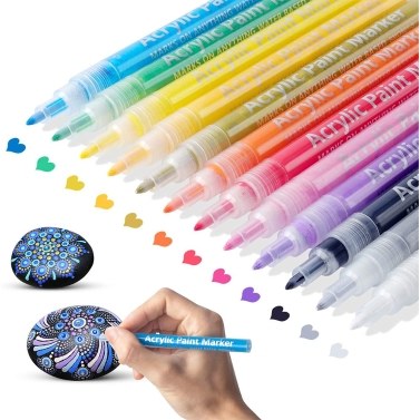 Набор маркеров для акриловой краски 12 цветов
