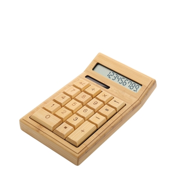 Экологичный Bamboo Электронный калькулятор Счетчик Стандартная функция 12 цифр Солнечная батарея с двойным питанием для домашнего магазина