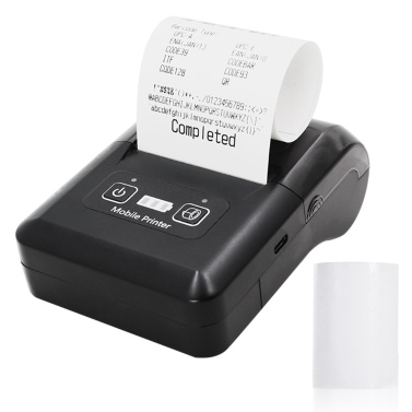 BISOFICE Портативный мини-термопринтер 58 мм 2-дюймовый беспроводной BT + USB-принтер для чеков и билетов с бумагой для печати 57 мм для ресторанных продаж, розничной торговли, малого бизнеса