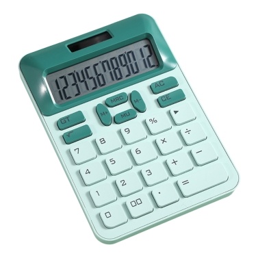 Механический калькулятор 12-значный большой ЖК-дисплей на солнечной энергии Большая кнопка Симпатичный калькулятор карамельного цвета Подходит для офиса Школы Дома для детей Студентов Бухгалтер