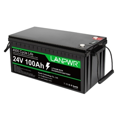 LANPWR 24 В, 100 Ач, литиевый аккумулятор Lifepo4, резервное питание для автодомов, кемперов, солнечной системы, электролодок, троллинговых двигателей, автономных приложений