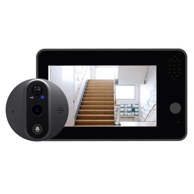 Умный Wi-Fi дверной звонок с камерой 1080P/120 °, видеоглазок для двери, 4,3-дюймовый ЖК-экран, 24-часовой ИК-детектор движения, глаз, приложение TUYA