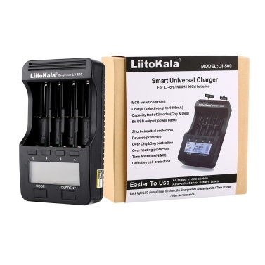 LiitoKala Lii-500 зарядное устройство Smart Charger с 4 слотами для батарей ЖК-дисплей для Ni-MH Ni-Cd литий-ионных аккумуляторов Держатель