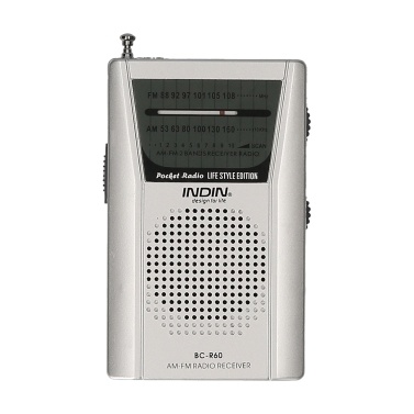 INDIN BC-R60 AM FM портативное карманное радио с батарейным питанием Мини-радио Музыкальный плеер с 2 батареями AA Беспроводной динамик для дома и улицы