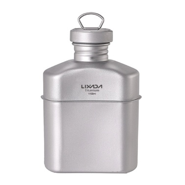 Lixada 1100ml Titanium Water Bottle Ultralight Kettle Drinking Bottle with Camouflage Bag Outdoor Cookware for Backpacking Hiking Camping Travelling