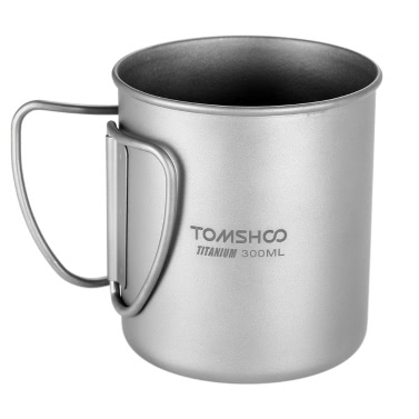 TOMSHOO 300 мл Titanium Cup Наружная портативная кемпинговая пивная кружка для воды с складной ручкой