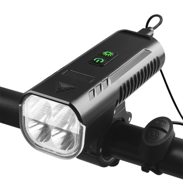 Велосипедный передний фонарь с рожком, USB аккумуляторная велосипедная фара, водонепроницаемая велосипедная ночная езда, лампа, 8 режимов освещения