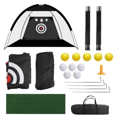 3Mx2M Сетка для тренировок в гольфе Складная сетка для тренировок по гольфу для вождения на заднем дворе с 10 мячами для гольфа и сумкой для хранения для мужчин Спортивная игра на открытом воздухе в помещении