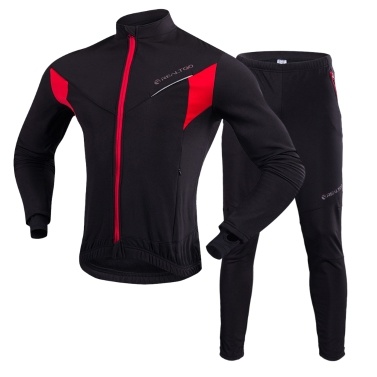 TOMSHOO, мужской комплект одежды для велоспорта, Спорт на открытом воздухе, зимняя теплая флисовая велосипедная куртка с длинным рукавом, штаны, велосипедный костюм