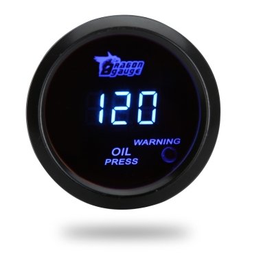 Цифровой Измеритель давления масла Манометр с датчиком для авто 52mm 2 дюйма LCD 0~120PSI сигнальная лампа черный