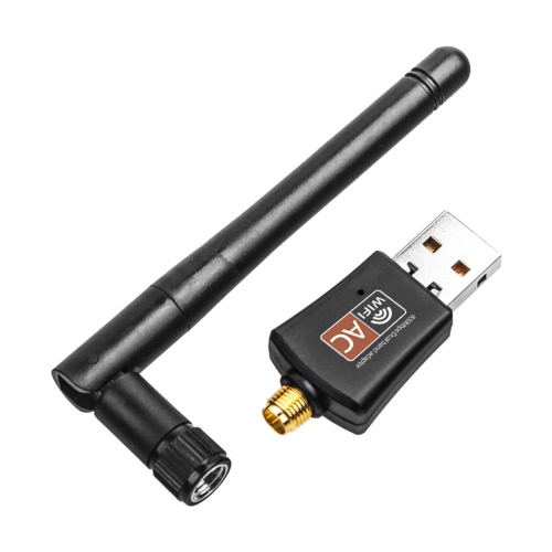 USB WiFi адаптер 600 Мбит / с двухдиапазонный беспроводной сетевой адаптер Dongle 2.4GHz / 5.0GHz Ethernet 802.11AC w / Антенна для ноутбука Настольный планшетный ПК Smart Phone