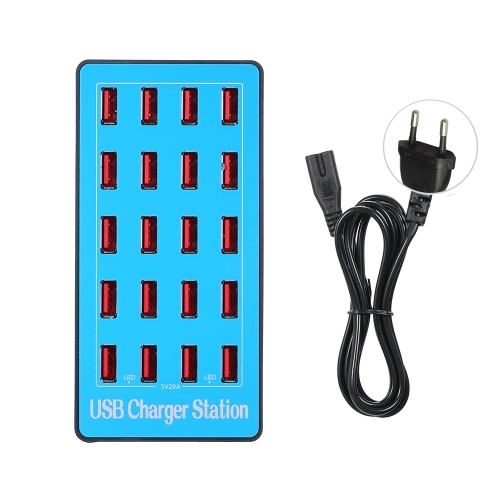 USB Smart Charger с адаптером питания на 20 портов универсальной зарядной станции для семейного и офисного использования