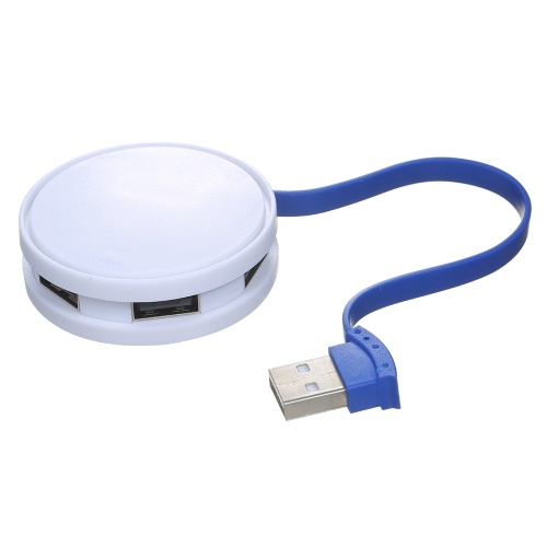 Мини-портативный концентратор 4-в-1 с 4 портами USB 2.0 USB-штекер на 4 USB-женский адаптер для ноутбука Настольный USB-удлинитель, белый